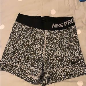 White and black nike pro spandex